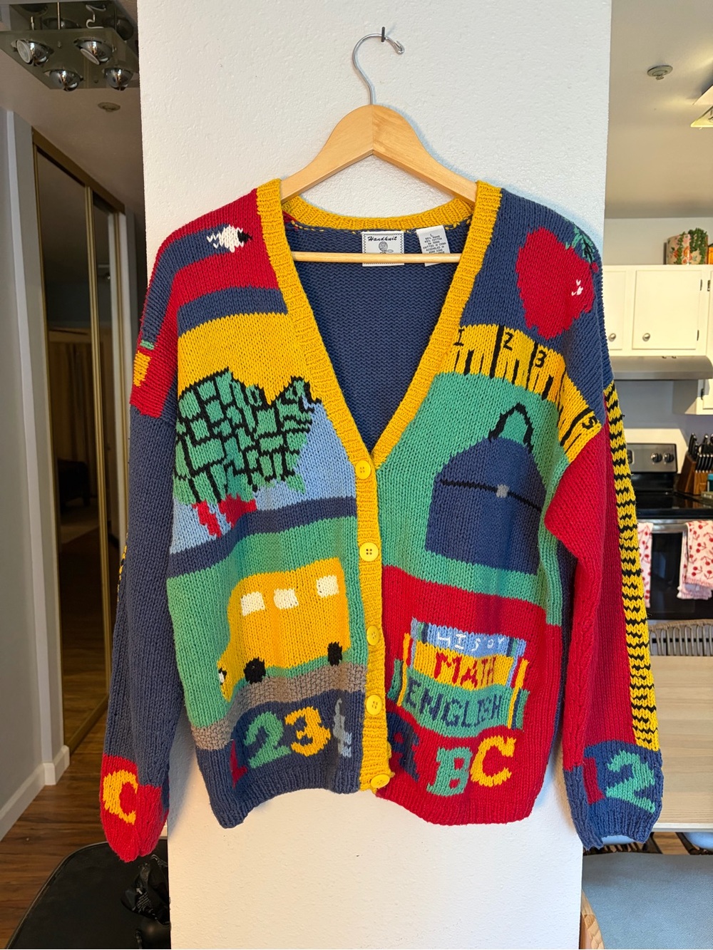 Lecomte Vintage Handknit Teacher Cardigan